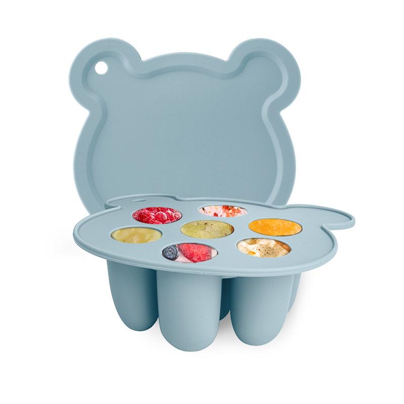 Food Grade Silicone Bear Ice Grid Circular Mold Baby Food Smooth Safe Healthy Odorless Can Be Sterilized At High Temperatures