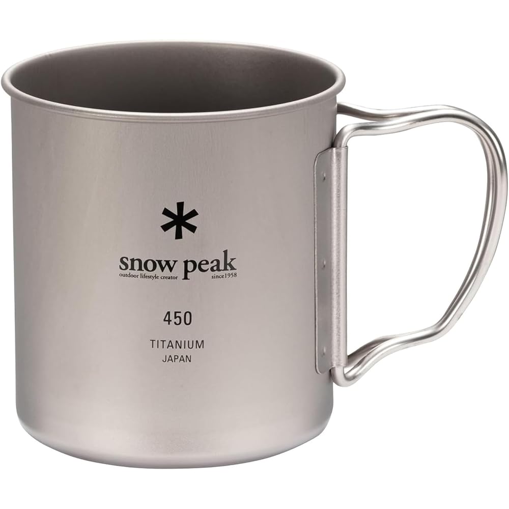 Snow Peak Titanium Single Mug 450ml Lightweight Camping Cup