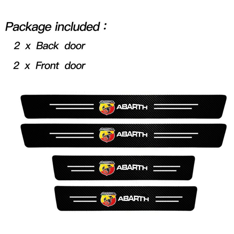 Car Door Sill Carbon Fiber Sticker Threshold Side Anti Scratch Tape Waterproof for Abarth 124 125 500 695 5CC TC