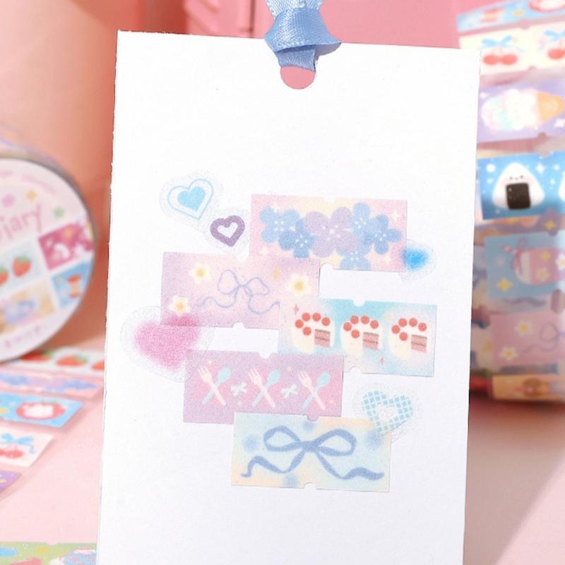 Scrapbooking Decorative Tape Glittering Cutout Cartoon Tape For Scrapbooking Journal Water Bottle Phone Case Wrapping