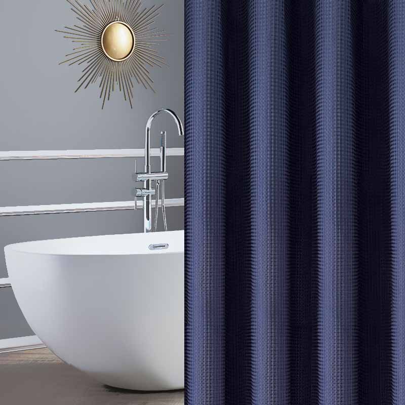 Thickened Jacquard Waffle Shower Curtain Pure Color Waterproof Bathroom Partition Easy Install Privacy Screen
