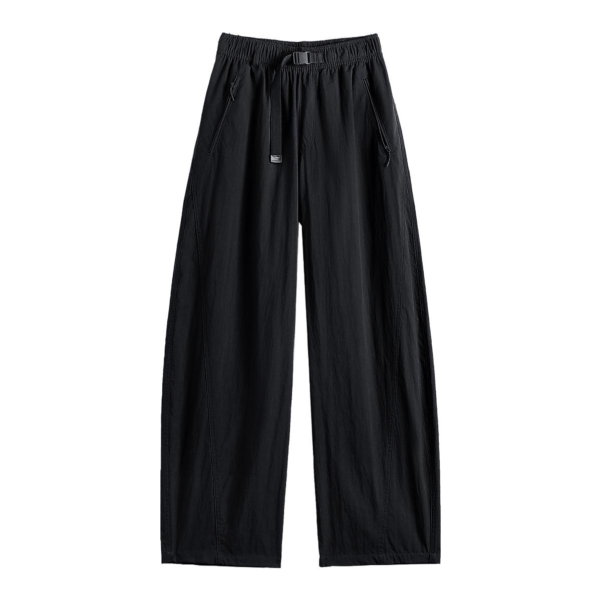 

Scimitar Summer Work Pants: Buckle Waist, Zipper, Double Pocket, Straight-Leg, Stylish & Versatile L чёрный