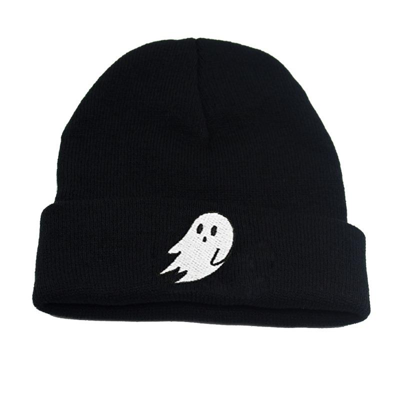 1 Halloween Pee Hat for Men and Women, Street Wear, Skull Hat, Ghost Knitted Hat, Halloween Hat, Embroidered for Men and Women