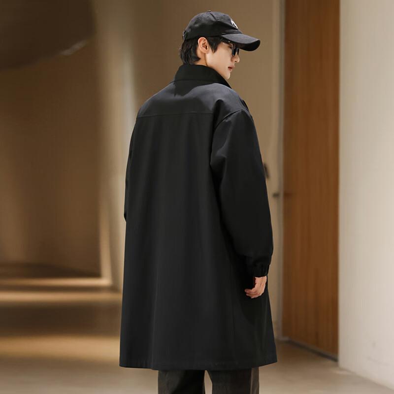 ROMON Men's Autumn Mid-Length Trench Coat