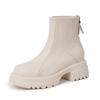 Leather White British Martin Boots Women's 2025 New Small Inner Height Increase Thin Boots Thick-soled Explosive Short Boots