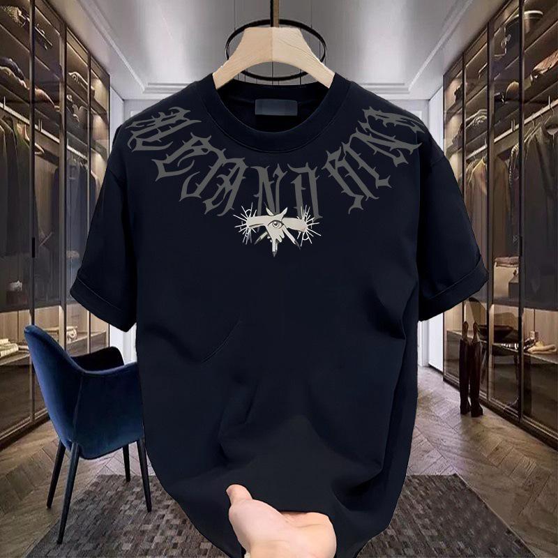 

Мужская модная уличная футболка из плотного хлопка с коротким рукавом 4XL