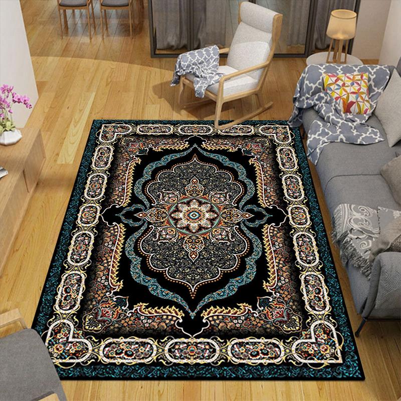 1Pc Persian Carpet Rug, Office Carpet Indoor Outdoor Doormat, Non-Slip Soft, Living Room, Christmas Halloween Gift. M928681