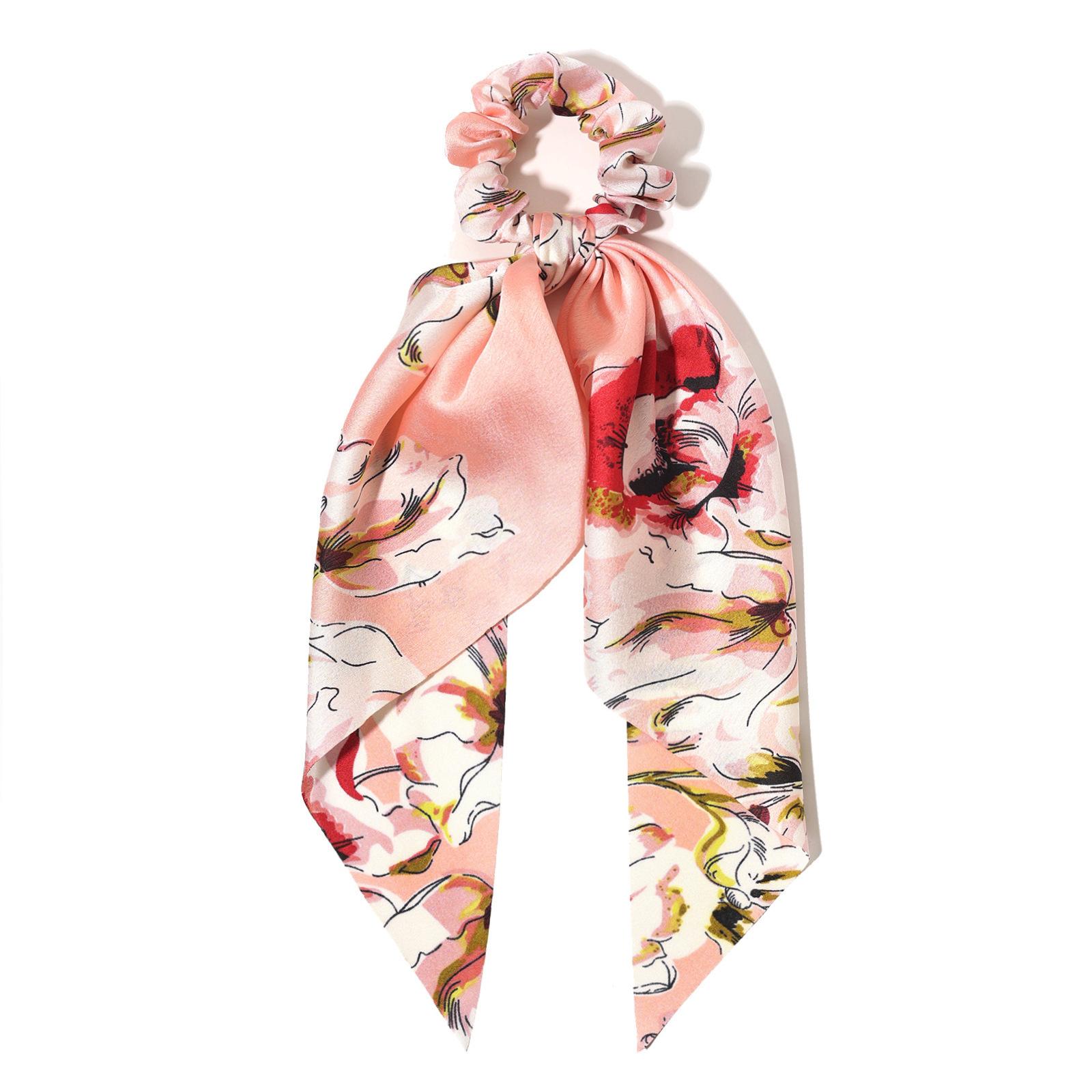 Summer satin printed triangular scarf One Size