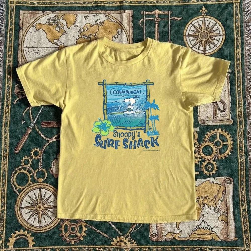 Reprint Yellow Vintage 90s Snoopys Surf Shack TShirt S