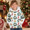 Kids Long Sleeve Christmas Print Casual Fashion Hooded Top