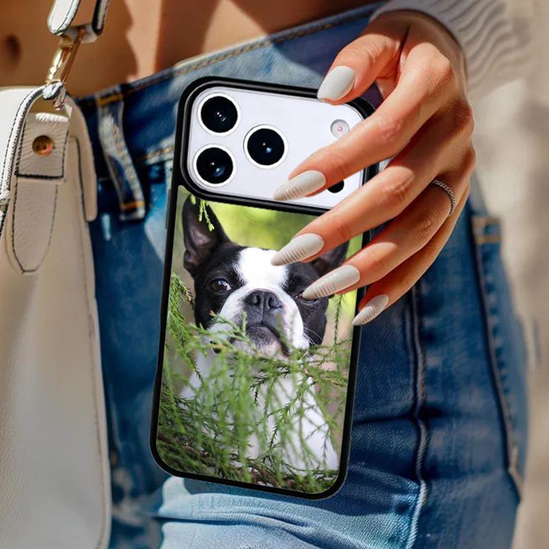 Boston Terrier Dog Faces Phone Case For iPhone 17 Air 14 15 13 12 Max Cover For Apple 14 15 16 16e 11 Pro Max Plus Coque