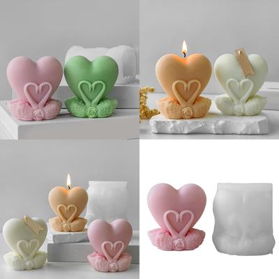 Multipurpose Adorable 3D Heart Cygnus Sturdy Silicone Mold Portable for Resin Craft and Gypsum Figurines Home Decoration