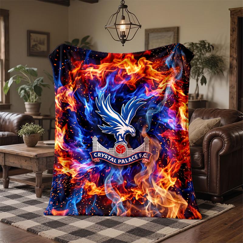Coperta in Flanella con Stampa del Crystal Palace Calcio Morbida Calda Coperta da Divano/Letto per Casa Ufficio Camera da Letto