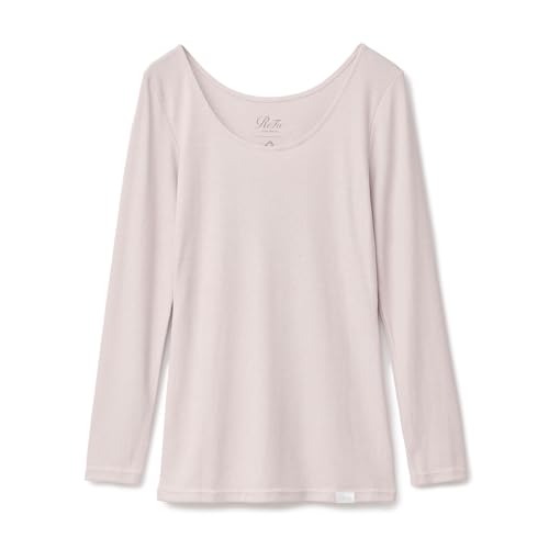 ReFa Vital Tech Moist Rib U-Neck Innerwear (Moist Rib (Long Sleeve), Beige, L)