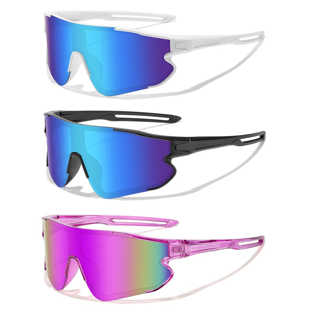 3 Pairs Brand Fishing Sunglasses Men Women Outdoor Sports MTB Bike Cycling Running Hiking Big Lens Goggles with UV Protection