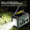 AM/FM/WB NOAA Emergency Weather Radio 16000mAh Bluetooth Speaker Hand Crank/Solar/Type-C Charging Survival Radio LED Flashlight