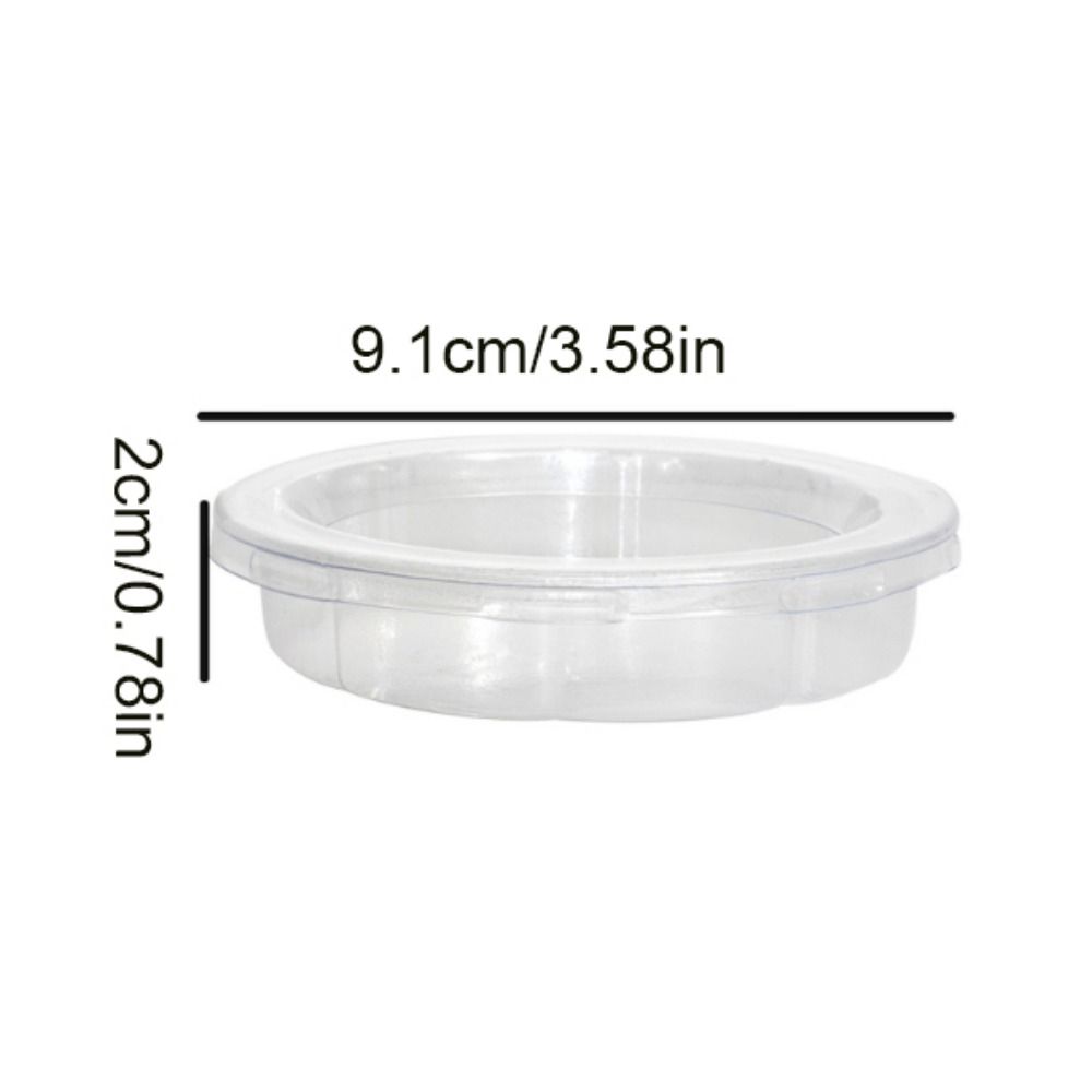 5pcs Round Reptile Feeding Dish Transparent Reptile Terrarium Practical Lizard Food Bowl  Bird