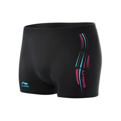 Li Ning Anti-Embarrassment Sneldrogende Boxer Zwembroek Heren zwemkleding Zwart LSKV319-3