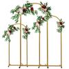 6FT, 5FT, 4FT Set of 3 Golden Metal Arch Backdrop Stand, Flower Stand Arch Frame for Wedding Ceremony Baby Birthday Party Decor