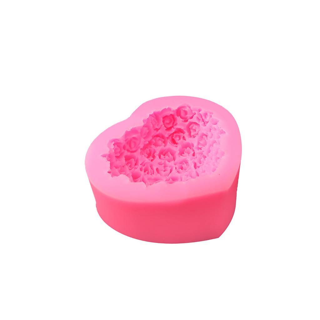 Silicone  Valentine's Day Rose Flower Heart Shape Chocolate Cake Baking Tool