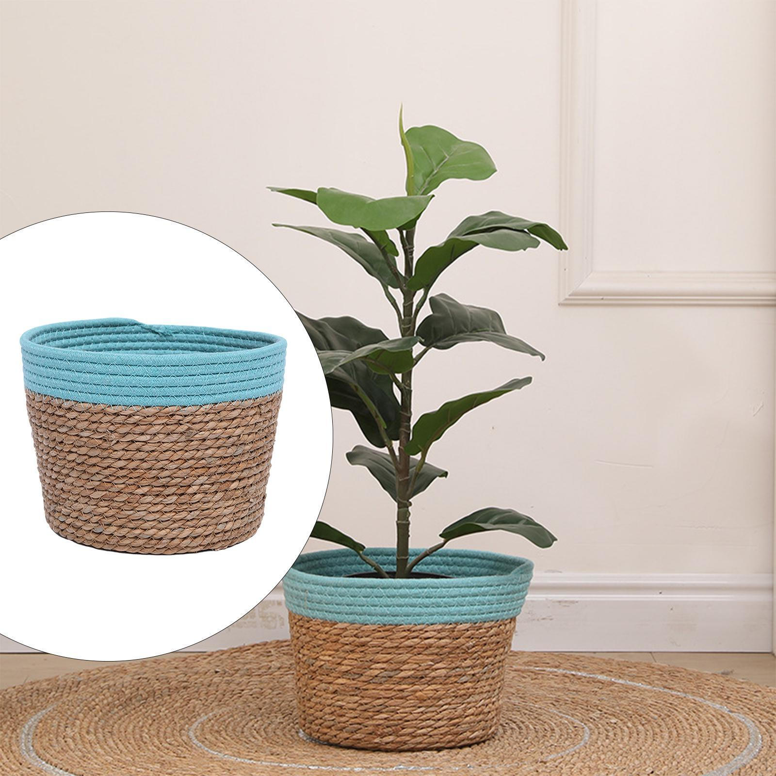 

Корзина для хранения, плетеный ящик для растений, декоративный органайзер, контейнер, цветочный горшок, крышка для Without Handle