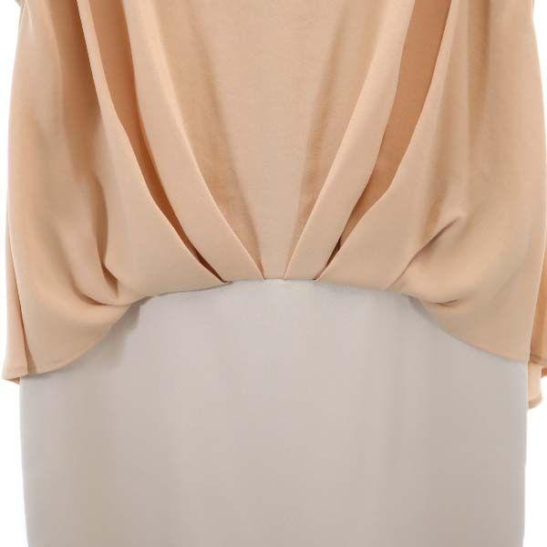unused Unaca Short sleeve Layered one piece 38 beige French sleeve Women Used