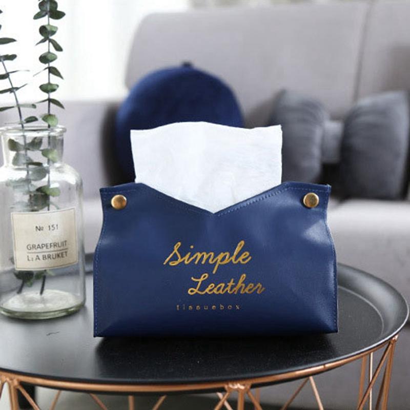 Simple Tissue Case Box Container Leather Retro Toilet Pumping Box Car Towel Napkin Papers Bag Holder Box Case Pouch Table Decor