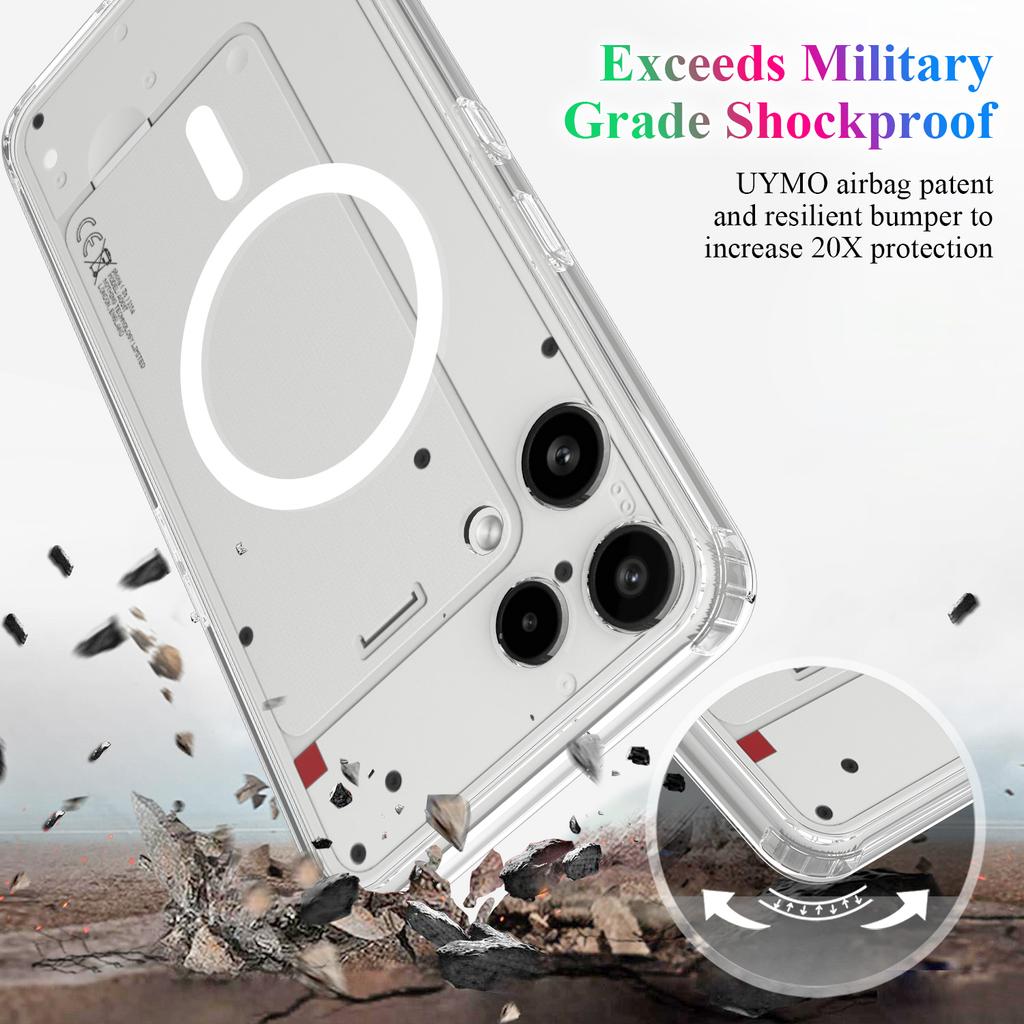For Nothing Phone (3a) Lite 5G Clear Phone Magnetic Case TPU + Acrylic Back Cover
