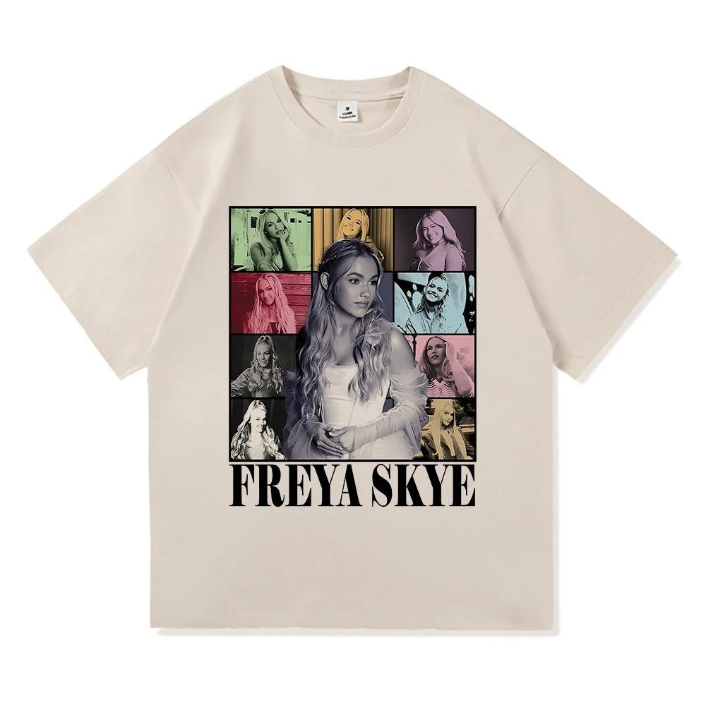 Freya Skye Stars Align Tour Poster Graphic Print Tshirt Men Women Harajuku Highstreet Wind Cotton Top Oversized Summer New Tee