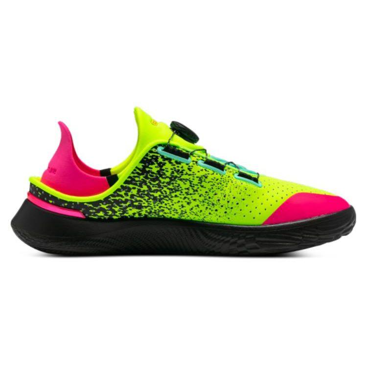 Under Armour Ua Flow Slipspeed Low Top Casual Running Shoes With Boa Dial Unisex Sneakers Pink Green 3027057-300