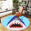 1pc Shark Ocean Round Chair mat Area Rug - Non-Slip, Floor Mat for Office, Bedroom, Ideal home decor Christmas Gift p0811447