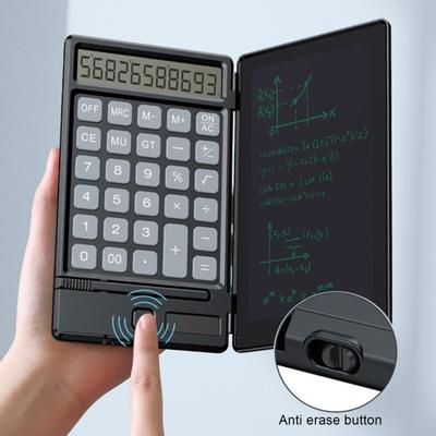 Multifunktionsrechner mit löschbarer Schreibtafel, batteriebetrieben, 10-stelliges LCD-Display, tragbarer Tischrechner für Studenten, Büro, Schulbedarf
