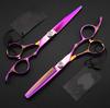 6.0" Pink Plum Blossom Hairdressing & Barber Scissors with Straight and Serrated Shears, Customizable LOGO