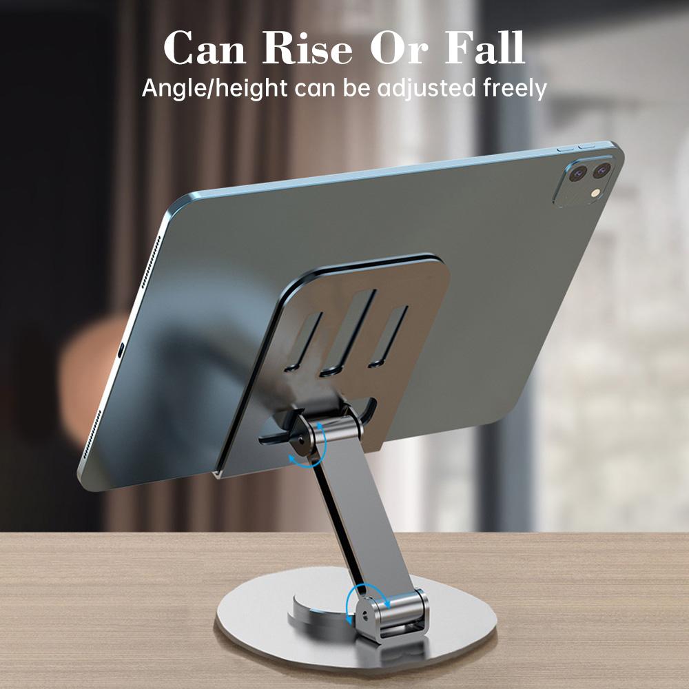 360° Rotating All-metal Desktop Mobile Phone Holder Tablet Holder Folding Rotating Lazy Chase Drama Live Broadcast Multi-function Adjustable