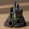 Fish Tank Ornament Decorative Underwater Castle with Towers Textured