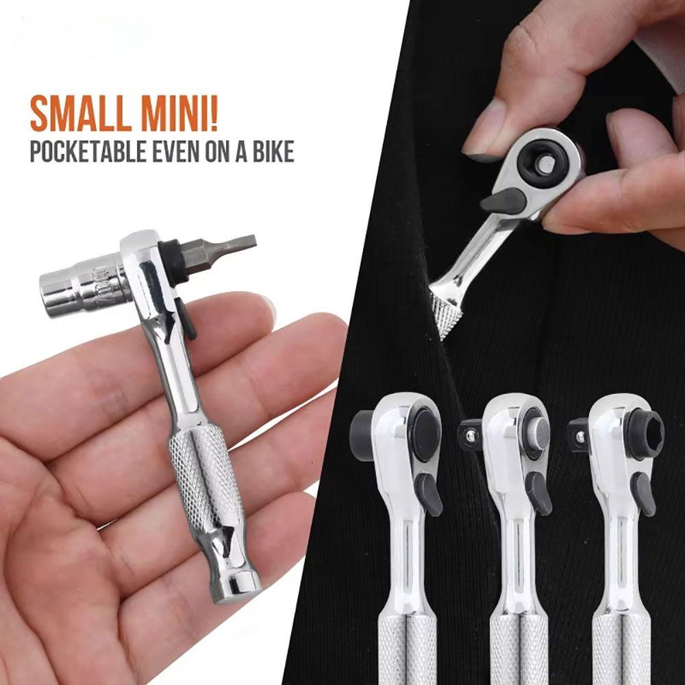 1Pcs with Anti-slip Ergonomic Handle Ratchet Wrench 14 Drive Hand Tool  For Tightening Tasks