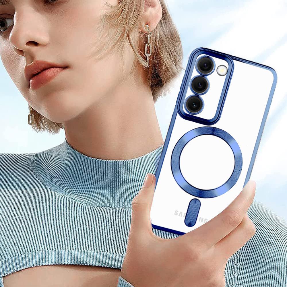 Case for Samsung Galaxy S23 Plus, Electro MagSafe, Navy Blue + Glass Screen Protector