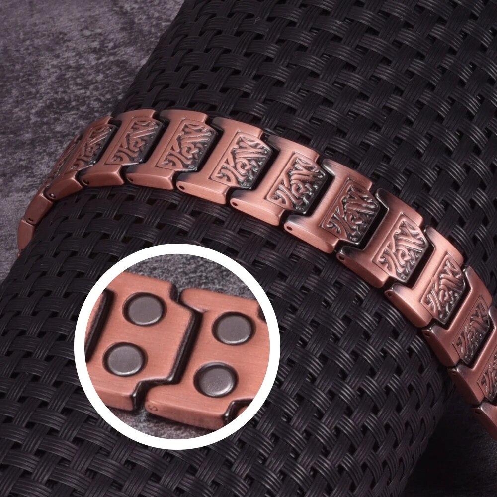 Brățară magnetică din cupru Ikuinen pentru bărbați Brățară magnetică din cupru viking pentru artrita bărbați cu lanț de mână vintage brățară magnetică pentru bărbați