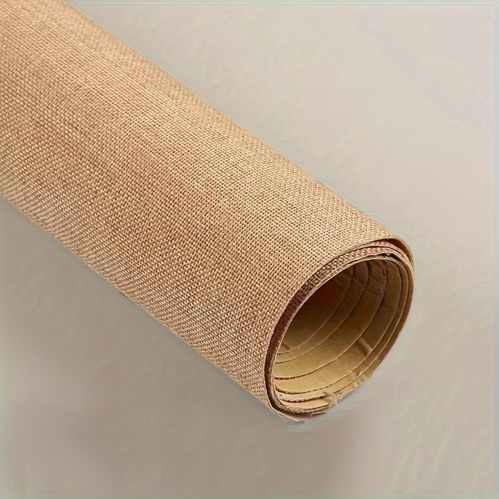 50X148CM Self-Adhesive Duty Burlap Paper Roll - Multi-Purpose Craft Material for Gift Boxes, Photo Frames, Furniture Decor