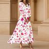 Women's Three-quarter Sleeves Fashionable Floral Print Loose Casual Comfortable Dress