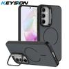 KEYSION Matte Skin Feel Lens Stand Phone Case for Samsung A55 5G A35 A25 A15 4G Magnetic Shockproof Back Cover for Galaxy A05S