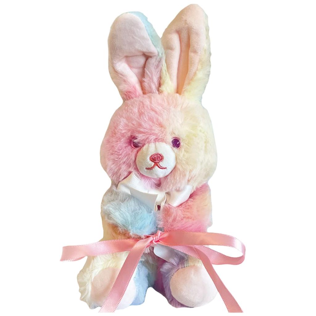 Q-FLA Rainbow Rabbit Plush Ornament, Small, Perfect for Gifts and Celebrations, 804045