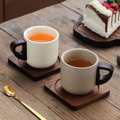 Creative Stoneware Coffee Cup and Saucers Delicate Ceramic Latte Coffee Mug Continental Afternoon Camellia Flower Tea Cups Gifts