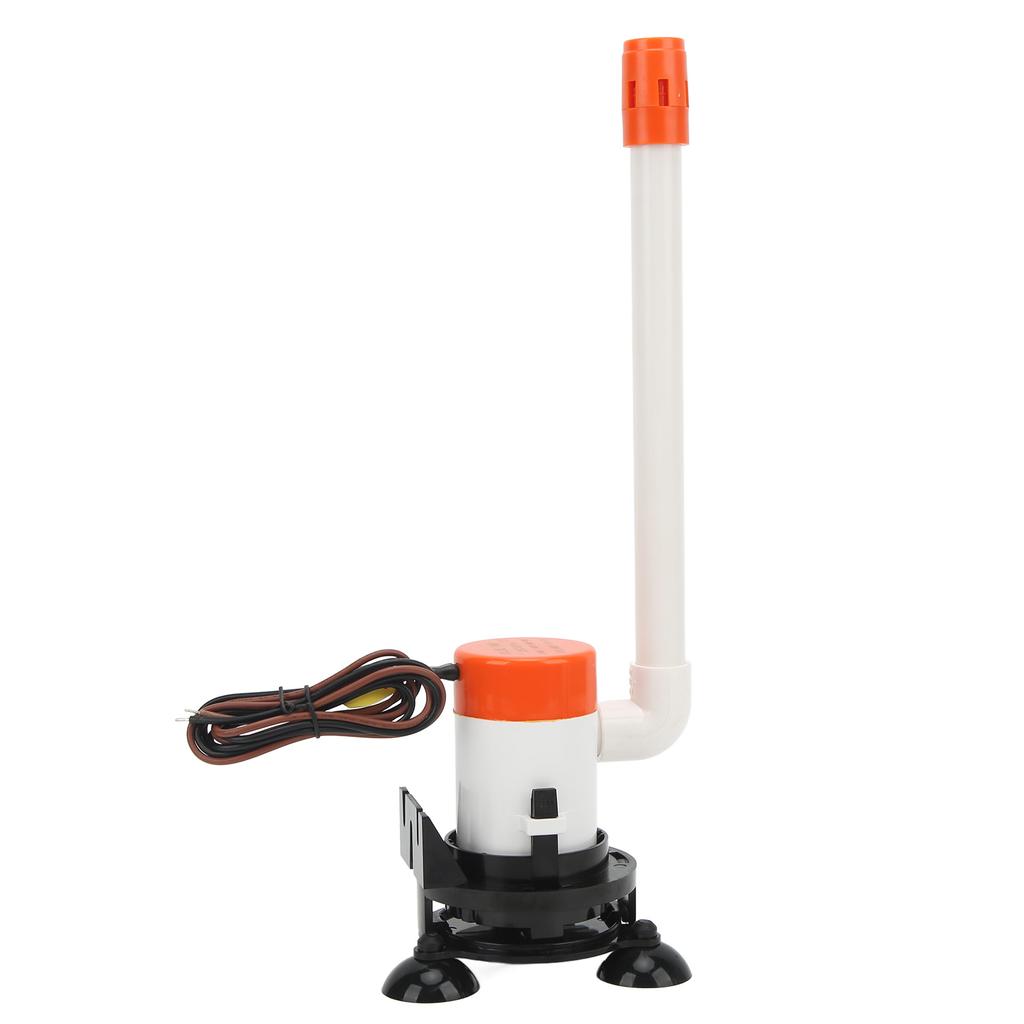 350GPH 12V Livewell Baitwell Aerator Pump Submersible Portable Bottom Suction Cup for Marine Boat