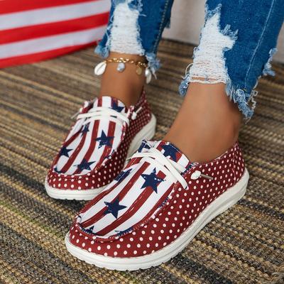 European and American Summer Low-top Canvas Shoes Flat-bottomed Star Lace-up Women's Shoes Casual Single Shoes Women
