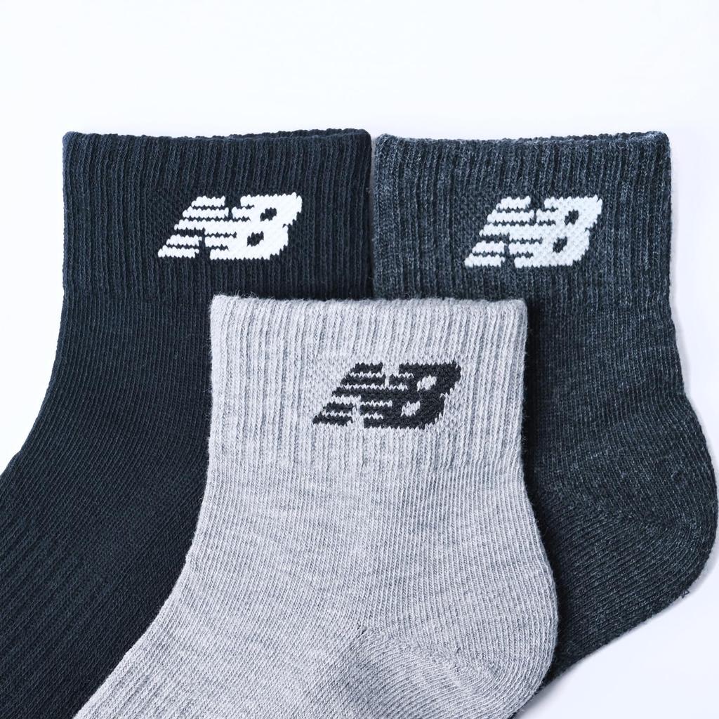 New Balance Junior Short Socks 3 AS1 Colors Size Small Kids' 3-Piece (LAS55651), 3-Pack, Pairs, (Assorted 1),