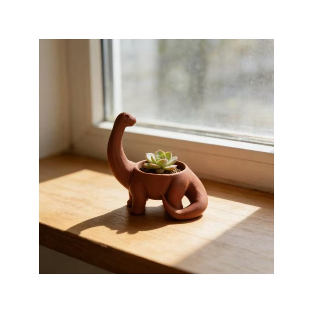 3D Rinted Dinosaur Storage Jar, Succulent Potted Plant Candy Decoration Storage Flowerpot
