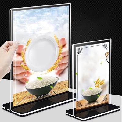 Transparenter Katalog-Menü-Display-Ständer Doppelseitiges Tischkarten-Schild Neuer Foto-Display-Rahmen