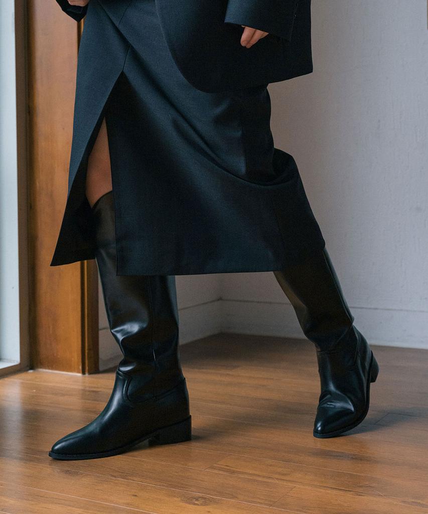 Eiffelclassic 101 Vegan Western Long Boots_ Black 5.5Cm