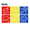 Reusable Paint Stencil 6 Pcs Painting Template Stencils, 5.5x5.9 Inch Washable DIY PP Plastic Art Stencils for Wood Paper Fabric, Home Decor